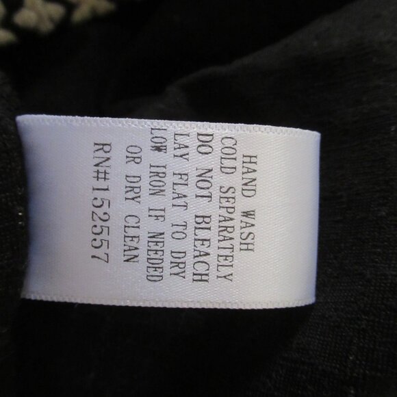 Baltic Born Dress S Small Black Cream Floral Embossed Puff Sleeve Tiered Midi - Picture 7 of 7